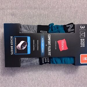 Hanes Men's Comfort Flex Fit Boxer Briefs - Teal and Gray